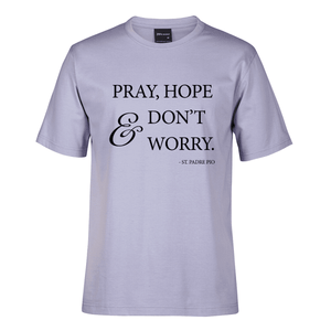 PrayHope-Dont-Worry_Black_Lilac-Shirt