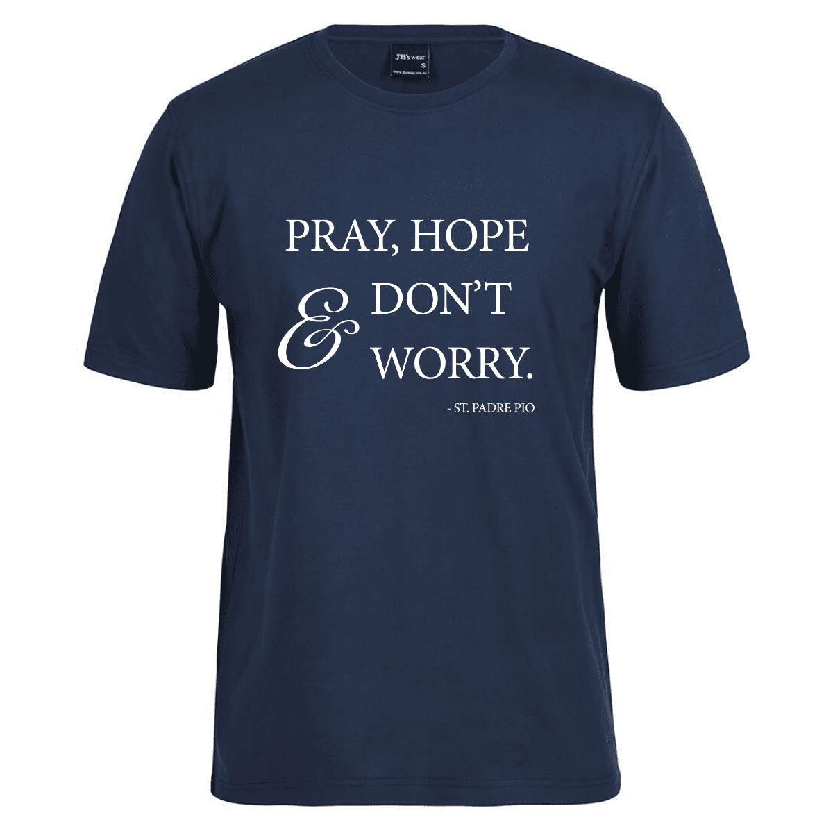 PrayHope-Dont-Worry_White_Blue-Duck-Shirt