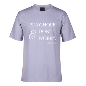 PrayHope-Dont-Worry_White_Lilac-Shirt