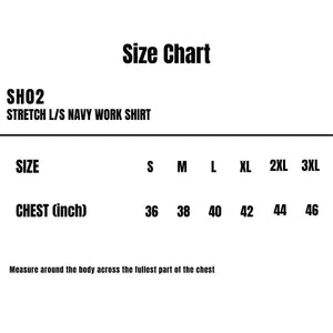 SH02_Stretch-LS-Navy-Work-Shirt_Size-Chart