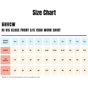 SIZE-CHART_6HVCW_HI-VIS-CLOSE-FRONT-SS-150G-WORK-SHIRT