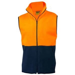 SW08 HI-VIS TWO TONE VEST-FluoroOrange Navy