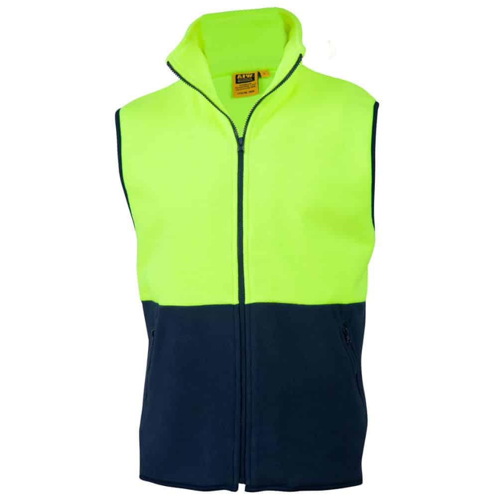 SW08 HI-VIS TWO TONE VEST-FluoroYellow Navy