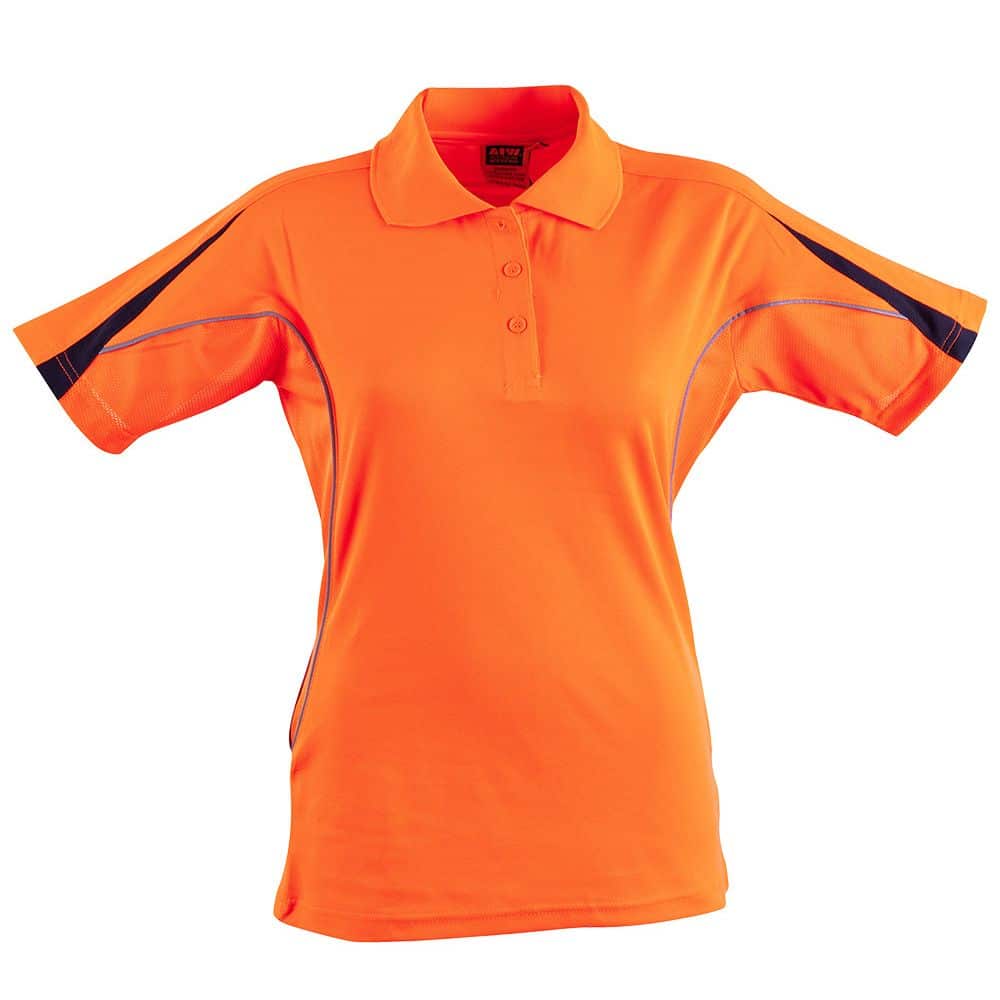 SW26A HI-VIS LEGEND SHORT SLEEVE POLO Ladies-Orange Navy