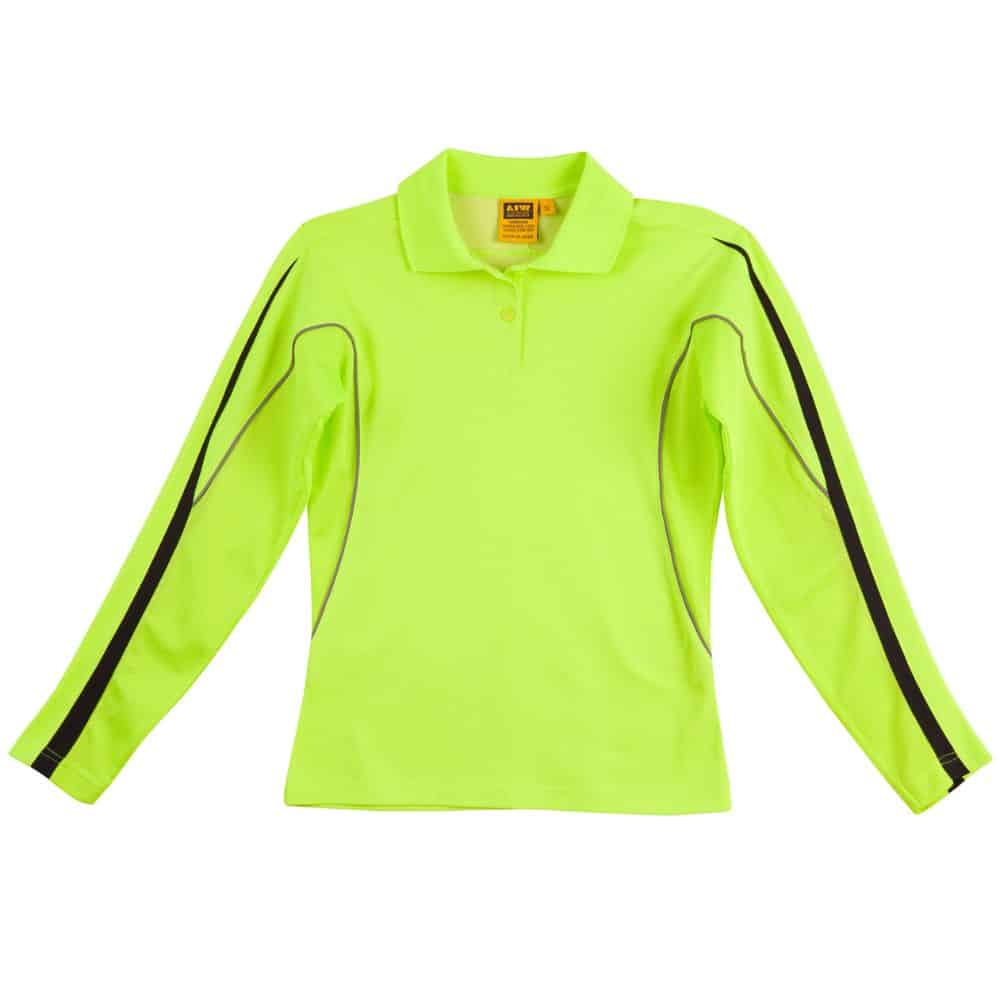 SW34A HI-VIS LEGEND LONG SLEEVE POLO Ladies-Yellow Navy