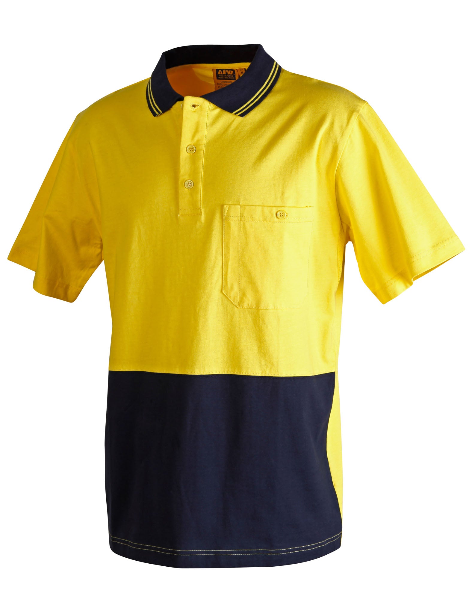 WS Cotton Jersey Two Tone Safety Polo - SW35