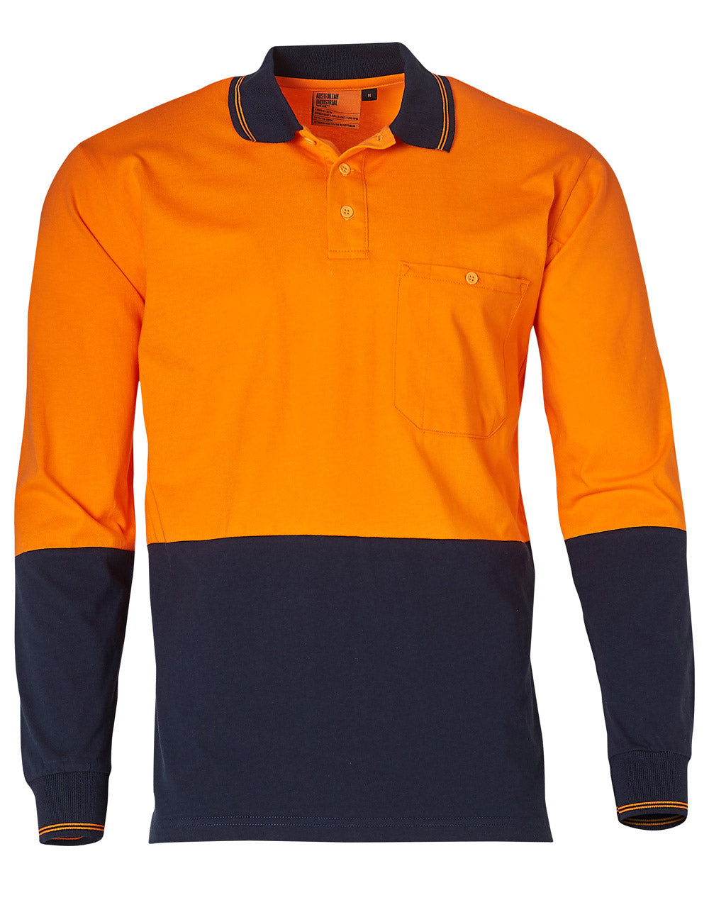 WS Cotton Jersey two tone Long Sleeve Safety Polo - SW36