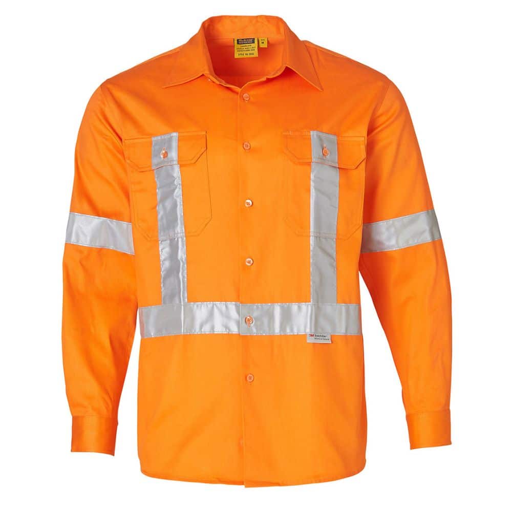 SW56_COTTON DRILL SAFETY SHIRT-Orange