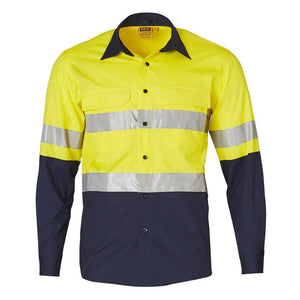 SW69 LONG SLEEVE SAFETY SHIRT-Yellow Navy