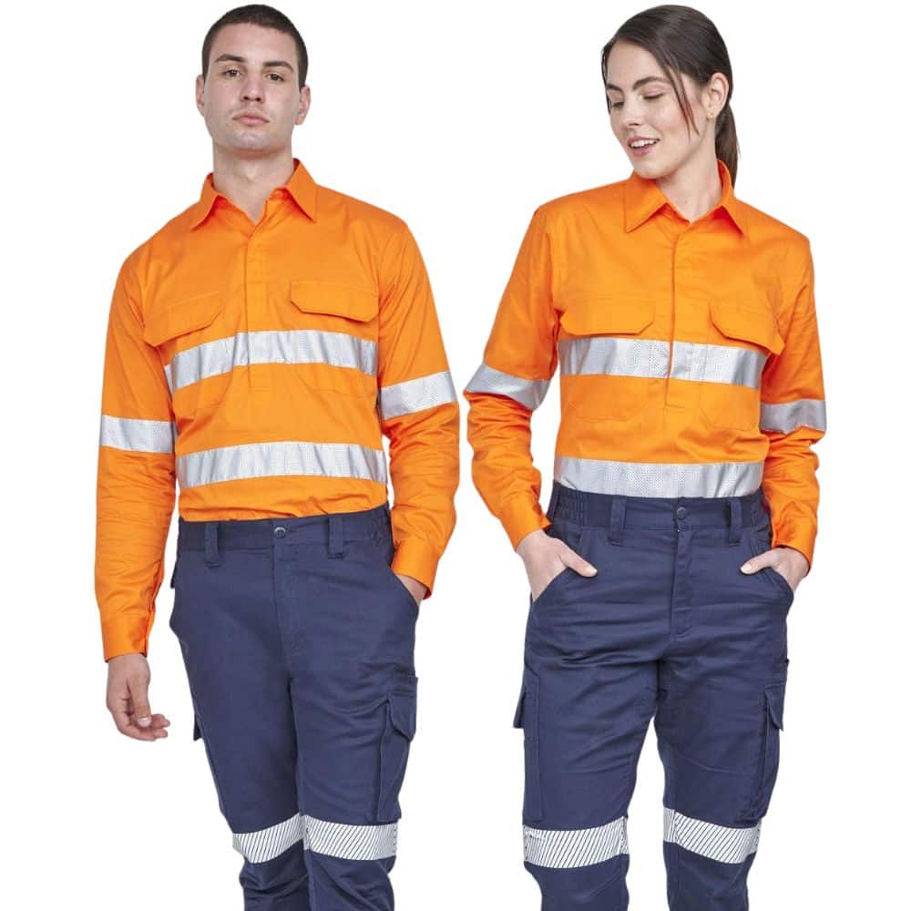 SW87_UNISEX-HI-VIS-COOL-BREEZE-CLOSED-FRONT-LS-SHIRT-WITH-PERFORATED-TAPE