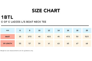 Size Chart_1BTL C OF C LADIES LS BOAT NECK TEE