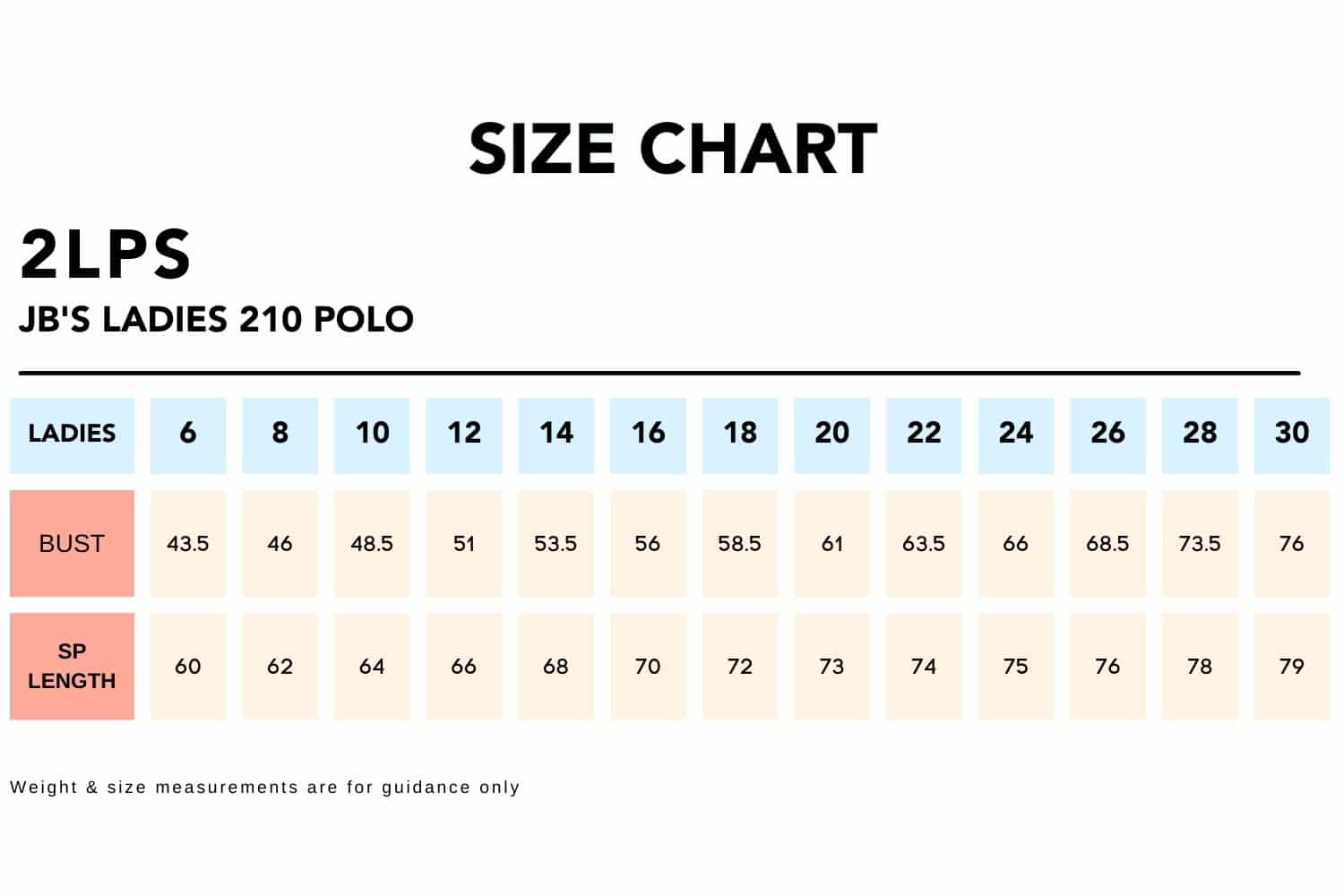 Size-Chart_2LPS-JBS-LADIES-210-POLO