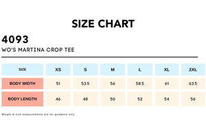 Size Chart_4093-WO'S MARTINA CROP TEE