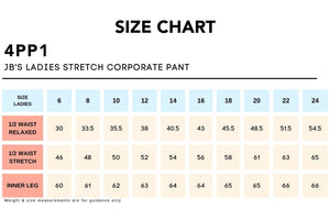Size Chart_4PP1 JB'S LADIES STRETCH CORPORATE PANT
