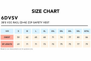 Size Chart_6DVSV_JB'S VIC RAIL (D+N) ZIP SAFETY VEST
