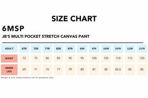 Size Chart_6MSP_JB'S MULTI POCKET STRETCH CANVAS PANT