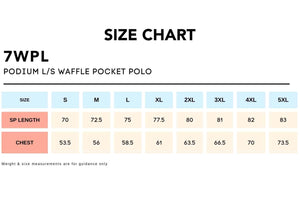 Size Chart_7WPL PODIUM LS WAFFLE POCKET POLO