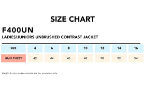 Size-Chart_F400UN-LadiesJuniors-Unbrushed-Contrast-Jacket