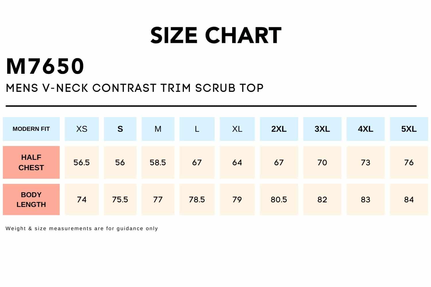 Size-Chart_M7650-MENS-V-NECK-CONTRAST-TRIM-SCRUB-TOP