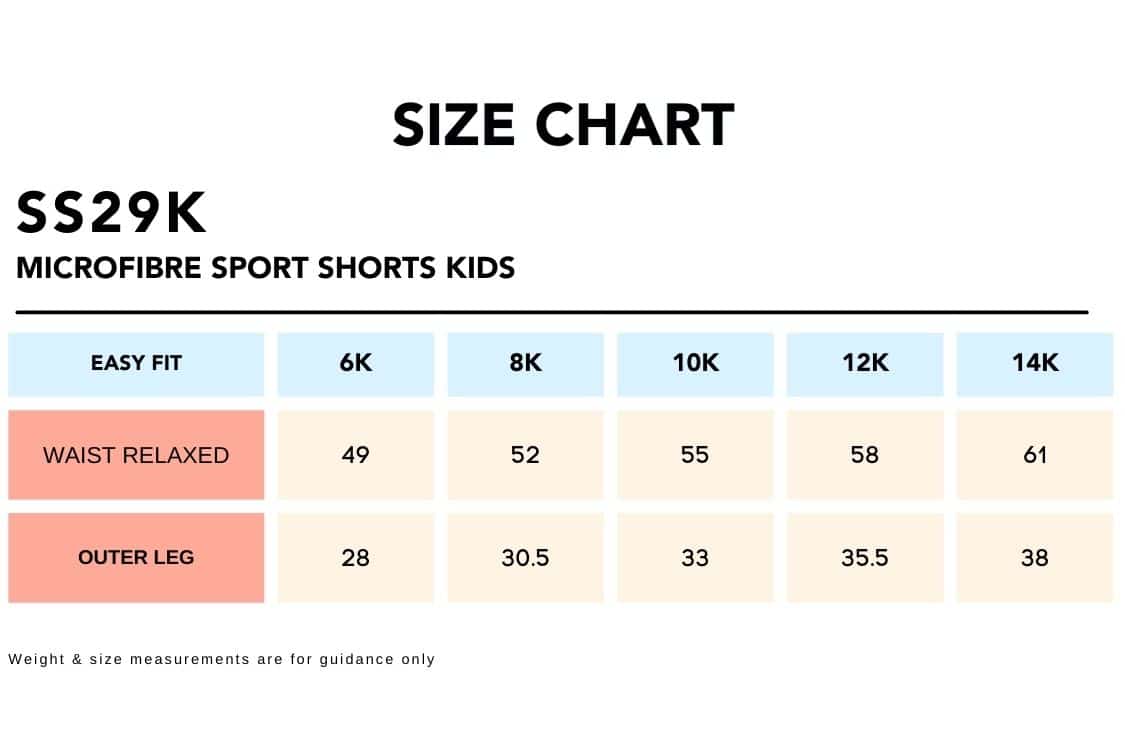 Size-Chart_SS29K-MICROFIBRE-SPORT-SHORTS-Kids