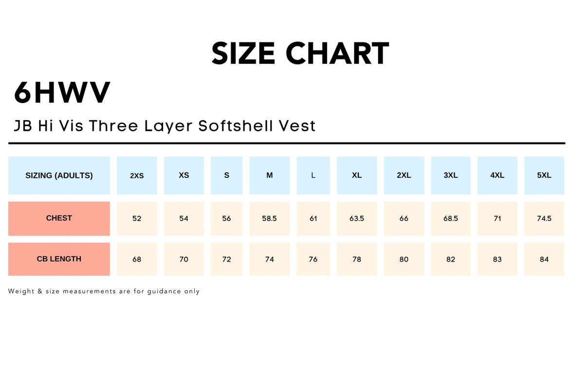 JB Hi Vis Three Layer Softshell Vest 6HWV