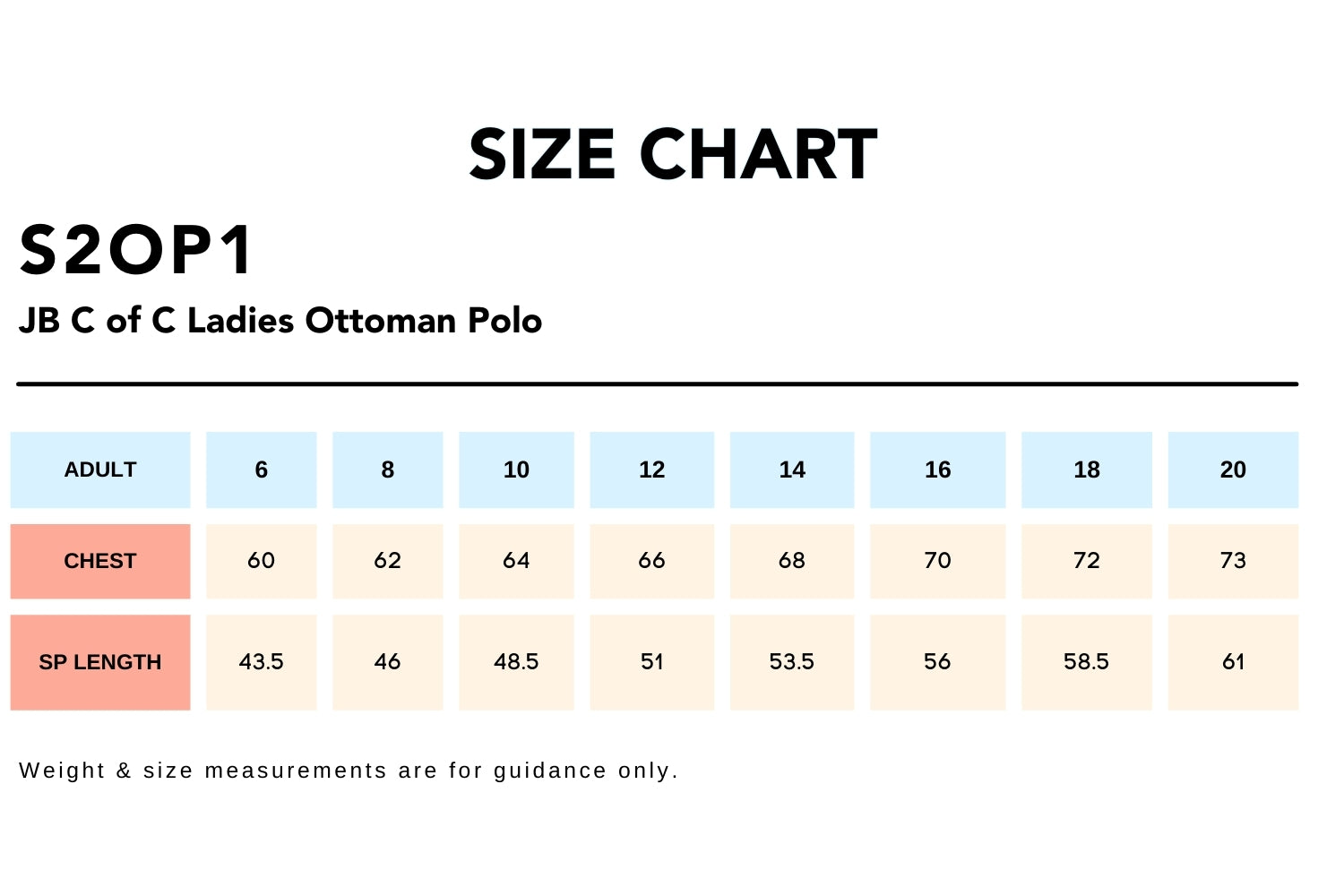 JB C of C Ladies Ottoman Polo S2OP1