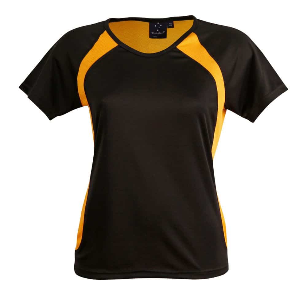 TS72_SPRINT TEE SHIRT Ladies-Black Gold