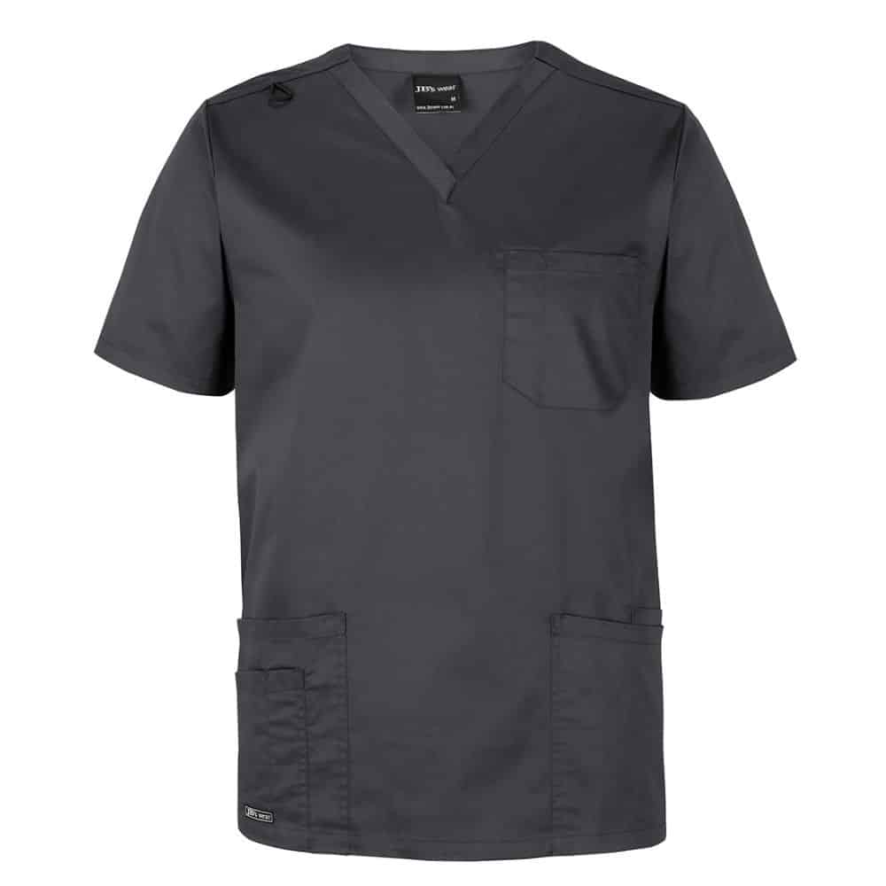 UNISEX-PREMIUM-SCRUB-TOP-4SPT-Charcoal