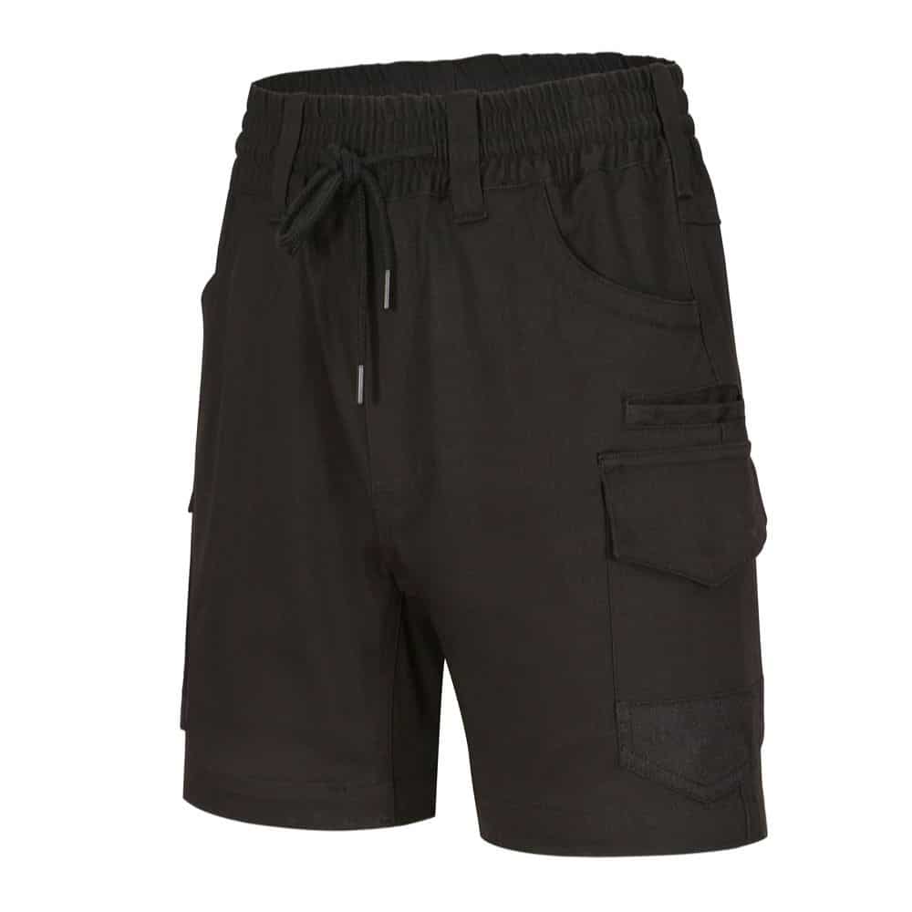 WP29_UNISEX-COTTON-STRETCH-DRILL-CUFFED-WORK-SHORTS-Black