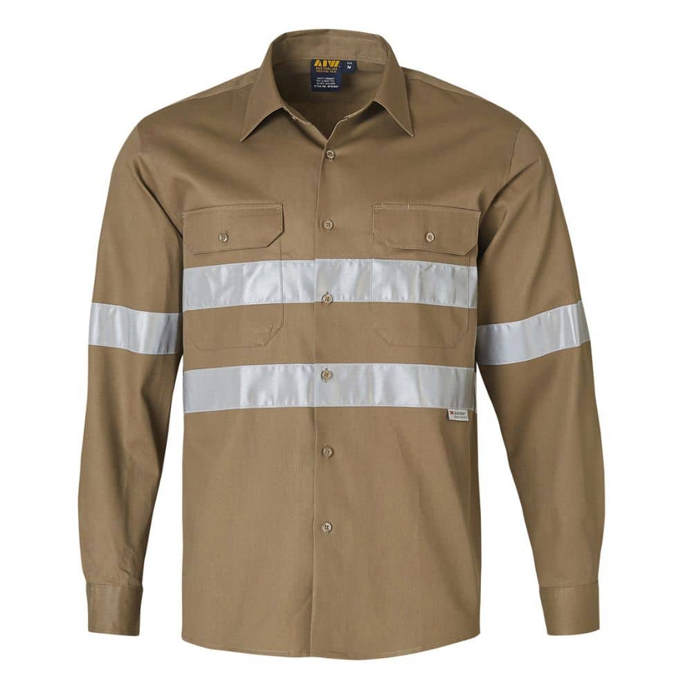 WT04HV COTTON DRILL WORK SHIRT-Khaki