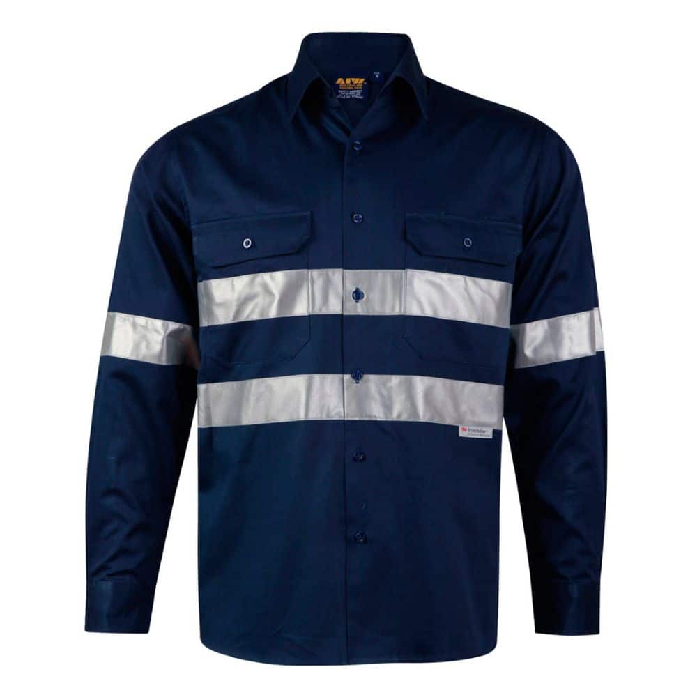 WT04HV COTTON DRILL WORK SHIRT-Navy