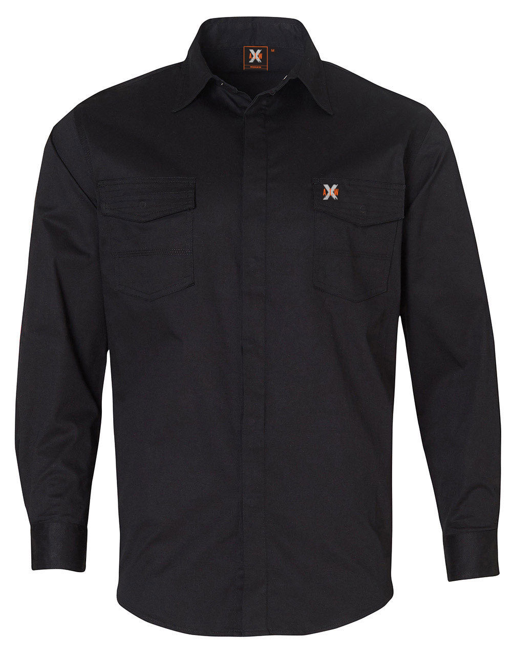WS Mens Stretch Work Shirt With  2 Front Flap Pockets - WT10