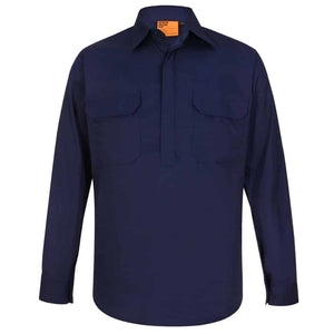 WT12_UNISEX-COOL-BREEZE-CLOSED-FRONT-LS-WORK-SHIRT-Navy
