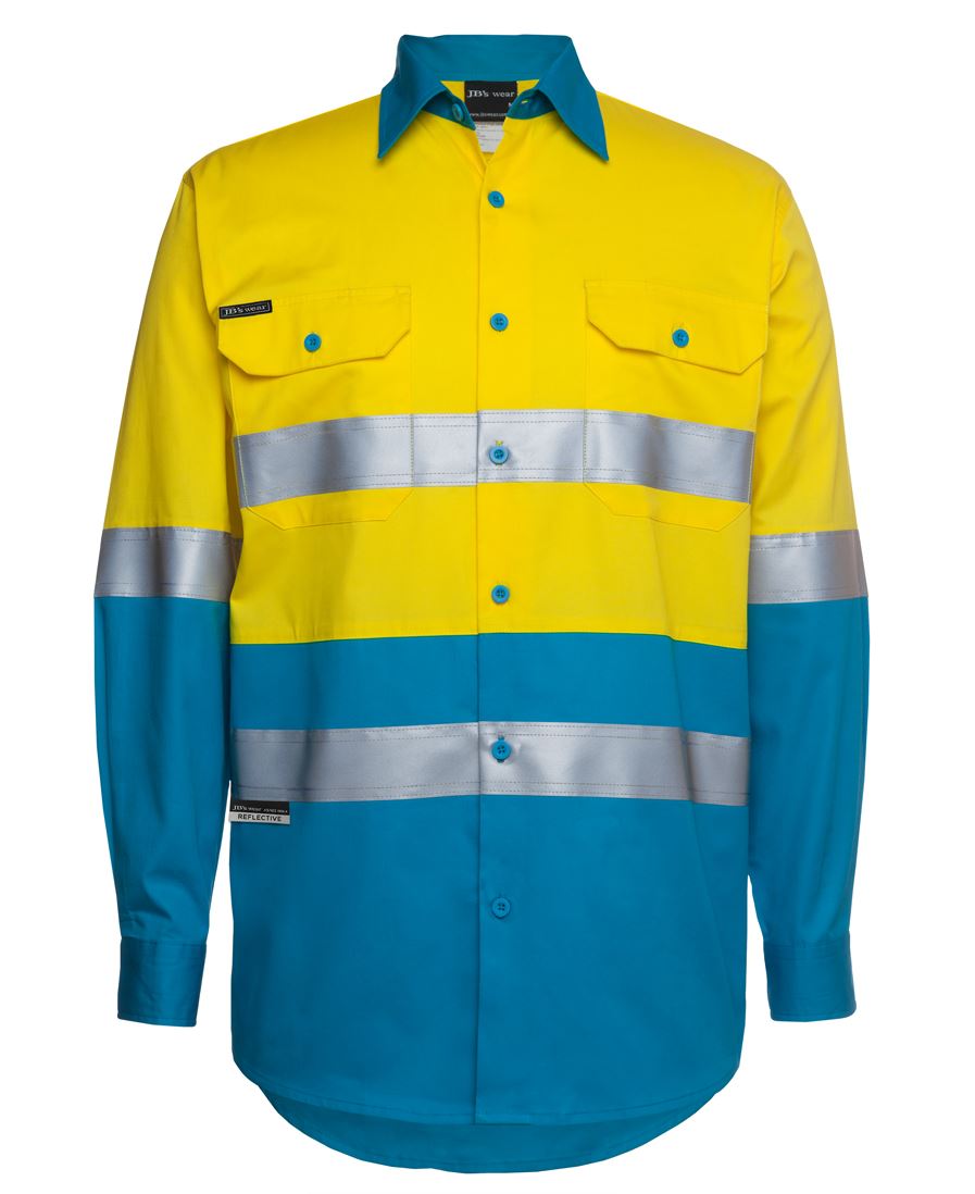 JB 6DNWL Hi Vis L/S (D+N) 150G Work Shirt