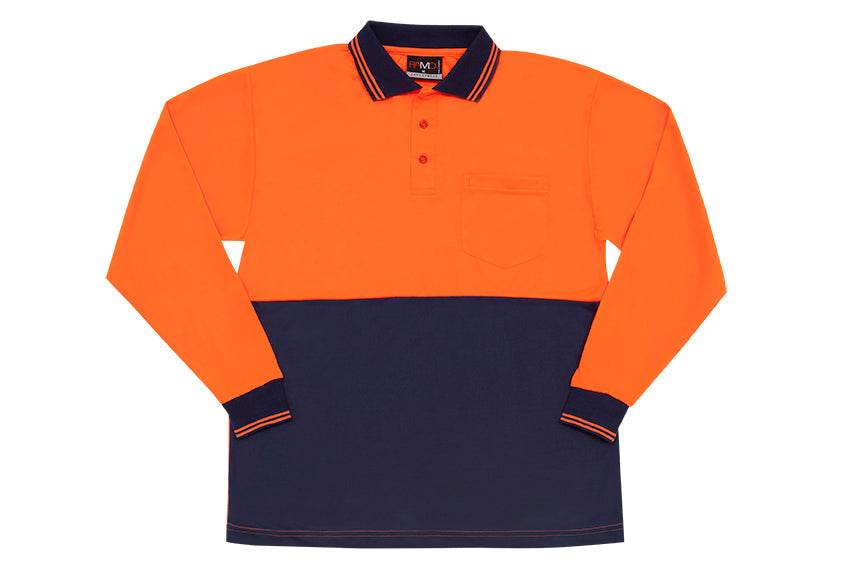 RM Hi Vis Long Sleeve Polo - PS101L