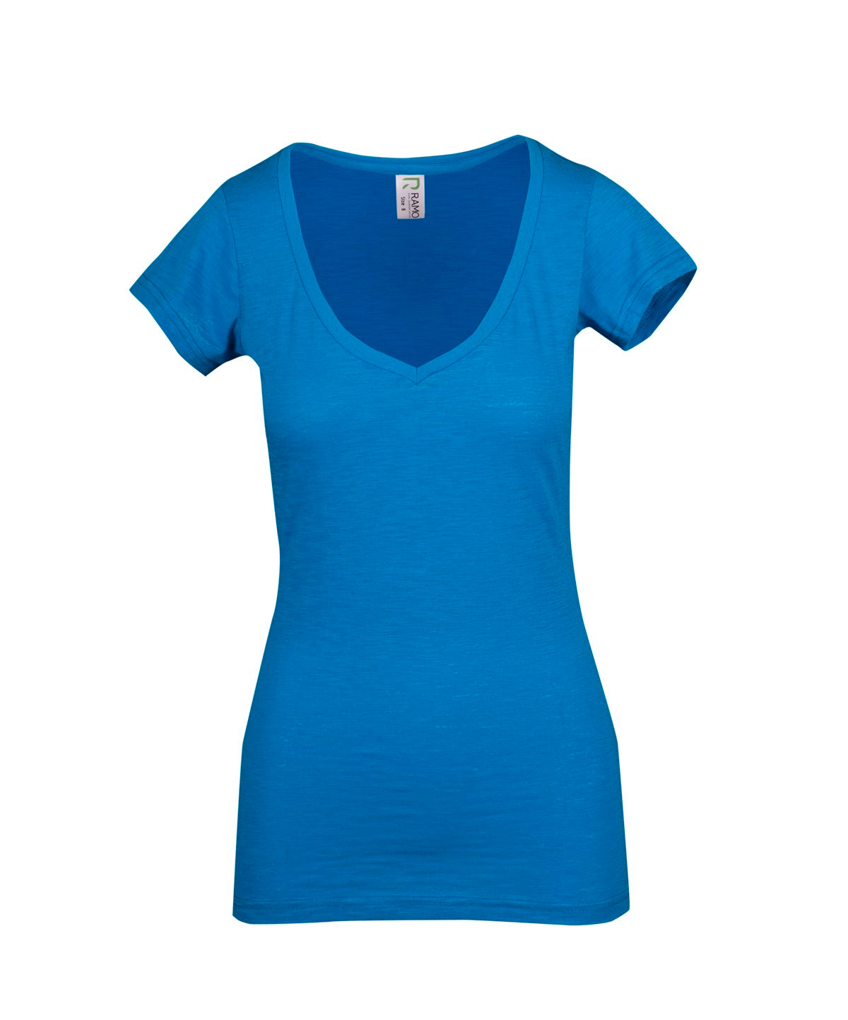 RM Women's Raw Cotton Wave V Neck T Shirt - T918LD