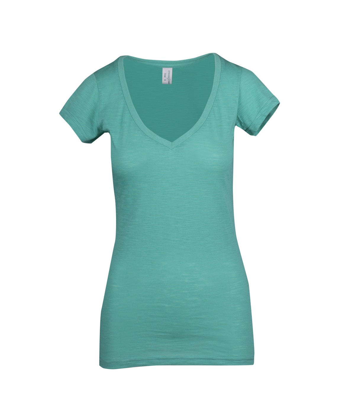 RM Women's Raw Cotton Wave V Neck T Shirt - T918LD