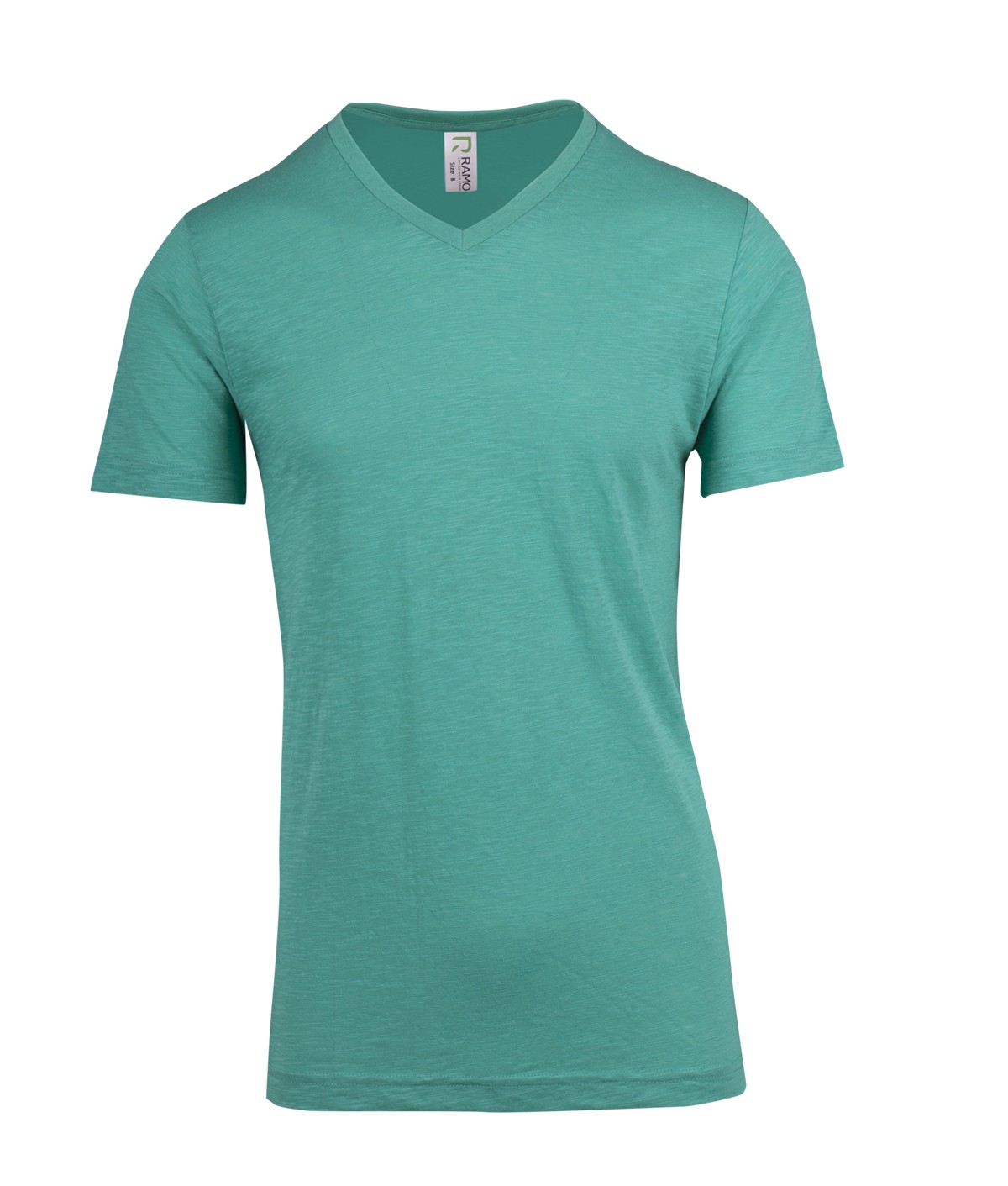 RM Men's / Unisex Raw Cotton Wave V Neck T-Shirt - T918TV