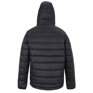 3AHU JB'S URBAN HOODED PUFFER JACKET-Black-back1