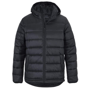 3AHU JB'S URBAN HOODED PUFFER JACKET-Black