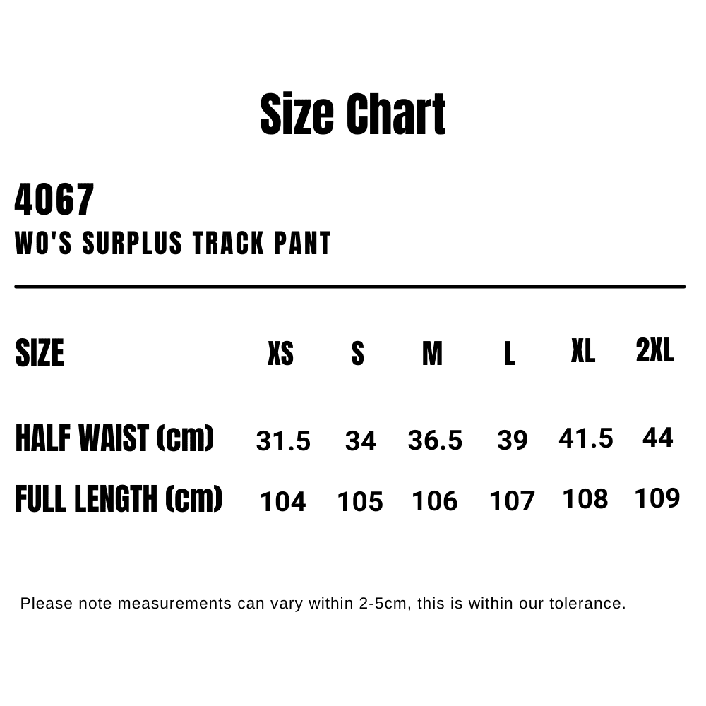 4067_AS_Womens-Surplus-Track-Pants_Size-Chart