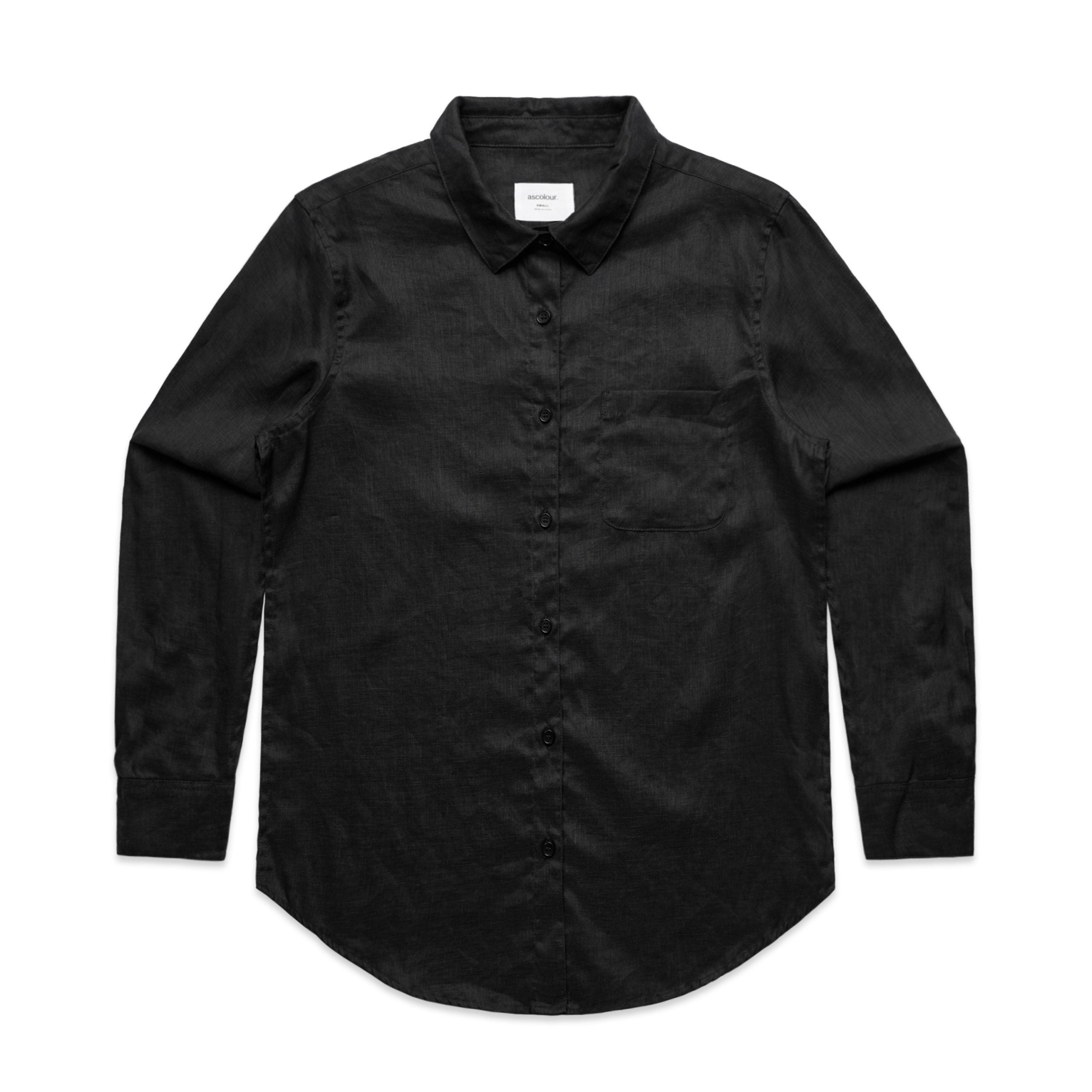 4418_AS_Womens-Linen-Shirt_Black-scaled