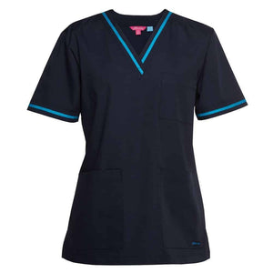 4SCT1_JBS-LADIES-CONTRAST-SCRUBS-TOP-Navy-Aqua