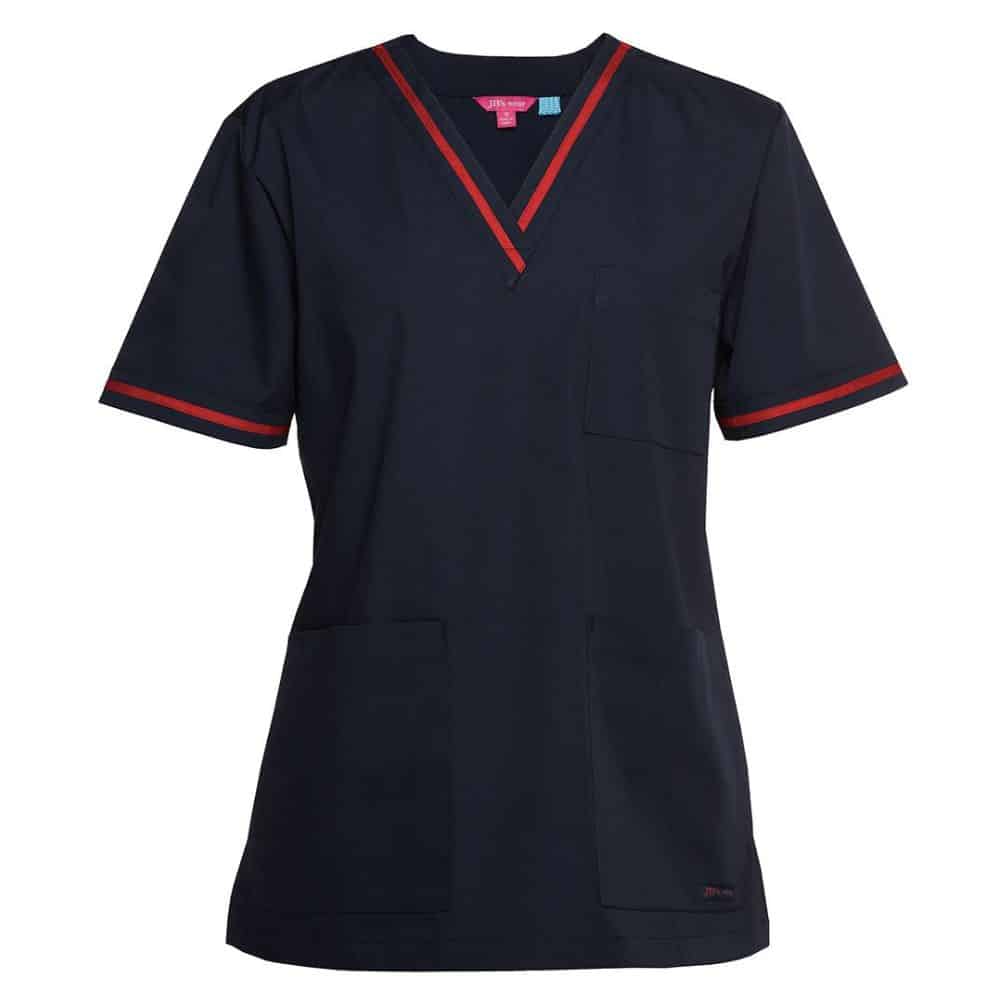 4SCT1_JBS-LADIES-CONTRAST-SCRUBS-TOP-Navy-Red