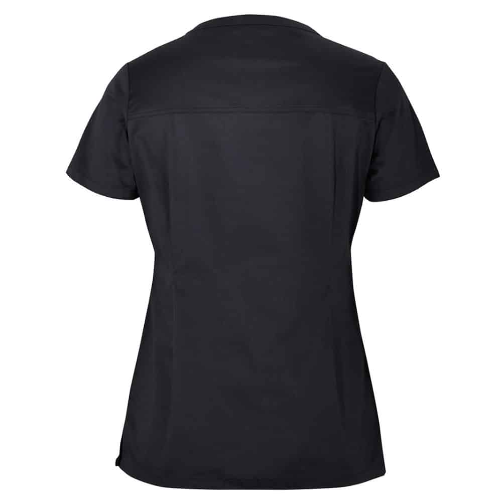 4SPT1_LADIES-PREMIUM-SCRUB-TOP-Black-back