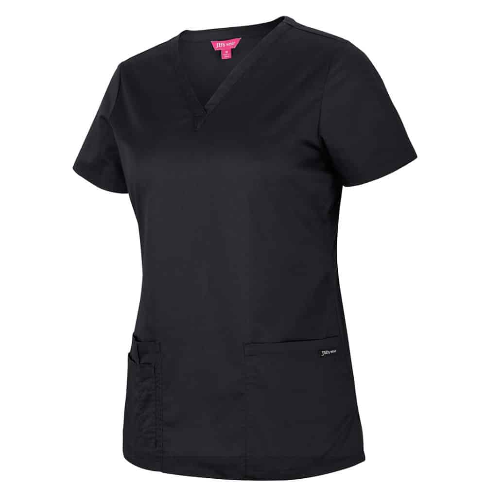 4SPT1_LADIES-PREMIUM-SCRUB-TOP-Black-side