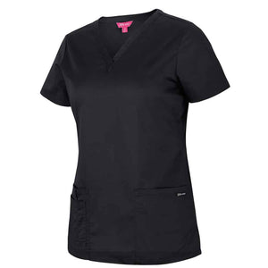 4SPT1_LADIES-PREMIUM-SCRUB-TOP-Black-side