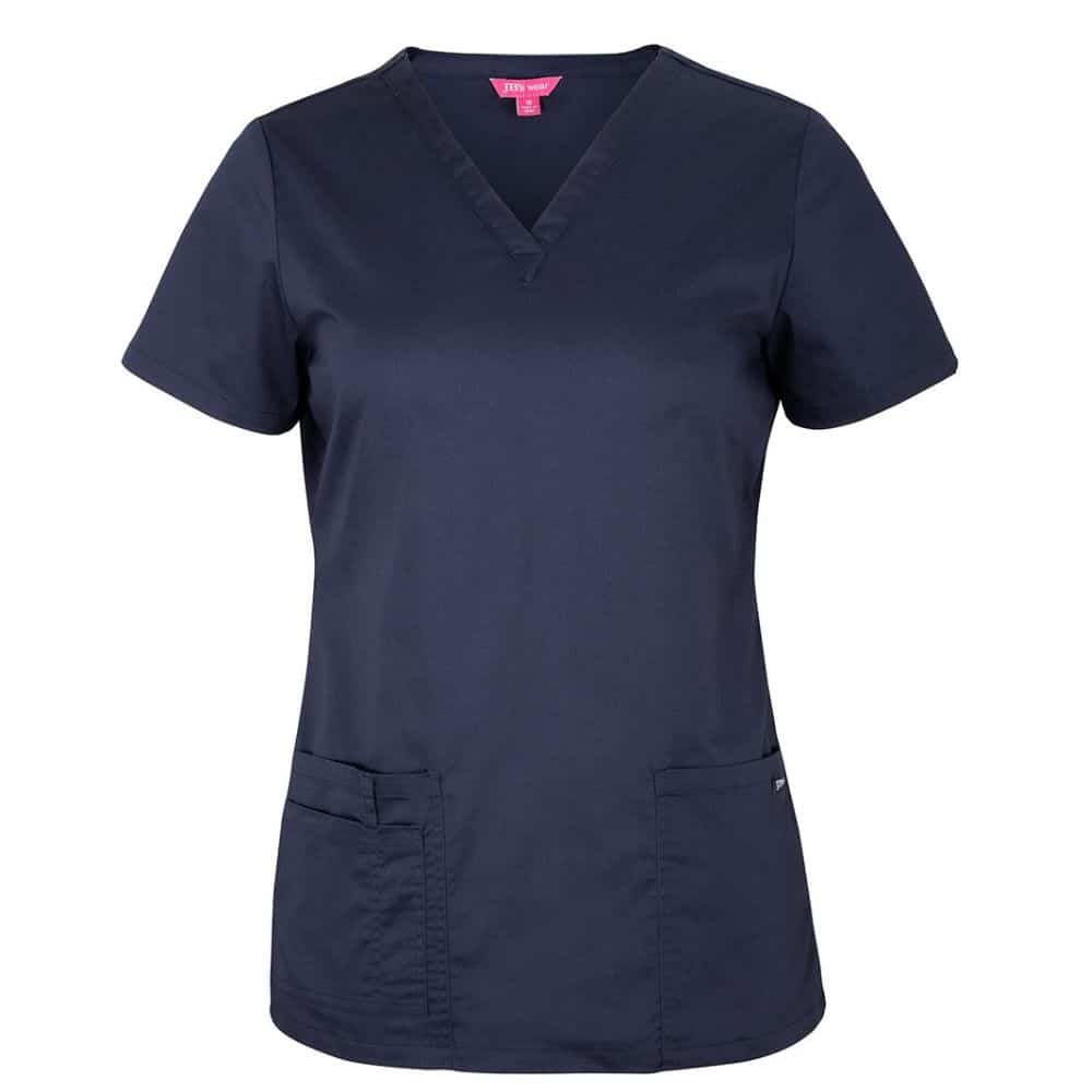 4SPT1_LADIES-PREMIUM-SCRUB-TOP-Navy