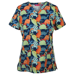 4STP1_JBs-LADIES-SCRUB-TOP-PRINTED_dino