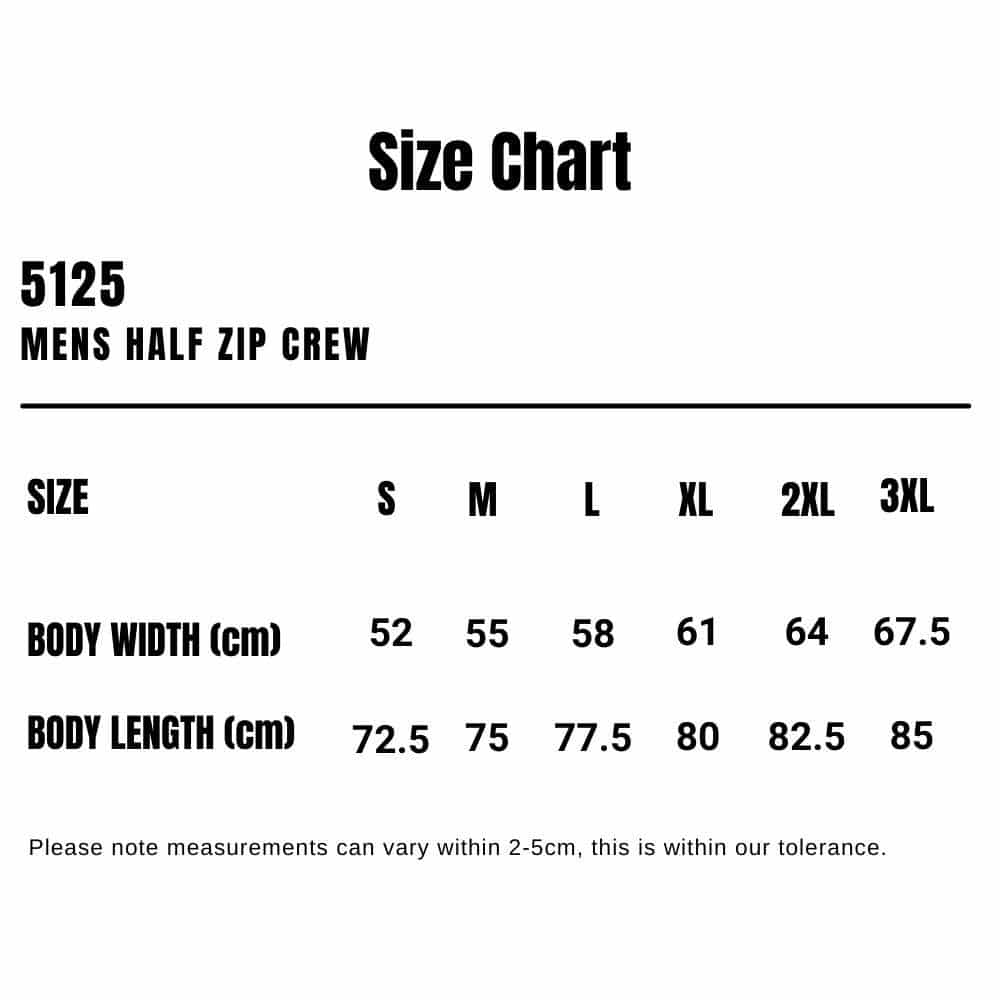 5125_AS_Mens-Half-ZIp-Crew_Size-Chart